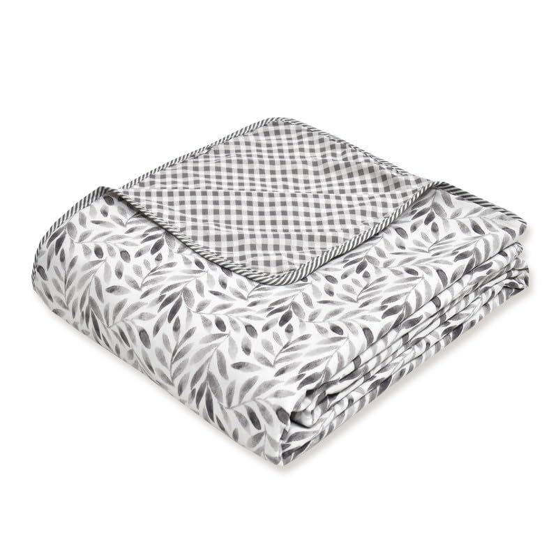 Image of Dohar Double Bed, AC Blanket Double Bed for Summer, Comforter, Cotton Duvet King Size, Jaipuri Printed Reversible All Season | Quilt 84 inchx96 inch - Grey