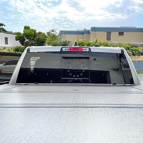 Image of Xinghe 1776 July 4th Independence Day USA Rear Middle Window American Truck Decal - Matte Black Vinyl