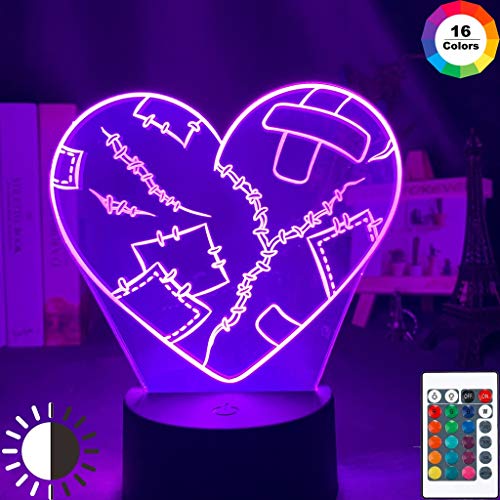 Preisvergleich Produktbild Herz gebrochen Mädchen Cooler Freund Nachtlicht 3D LED Tischlampe Kinder Geburtstagsgeschenk Nachtzimmer Dekoration