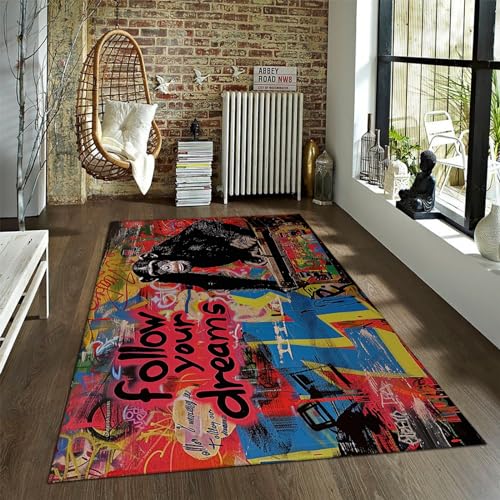 Tapis de luxe moderne Gorilla Dream résistant et facile à nettoyer