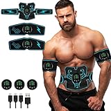 Natural Heals Ab Stimulator Tactical X Abs: Abs Workout Equipment, Portable Ab Machine, Fitness Equipment for Men and Woman, USB Rechargeable for Abdomen/Arm/Leg Training Home Office Exercise Black
