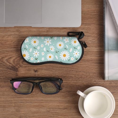 Image of Sunglasses Soft Case, Cute Ultra Light Portable Neoprene Zipper Eyeglass Glasses Case with Belt Clip for Men Women