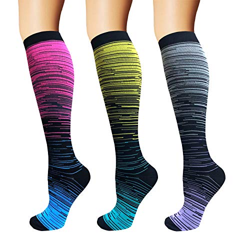 3/5 Pairs Compression Socks Women & Men - Best Medical,Nursing,Hiking,Travel & Flight Socks-Running