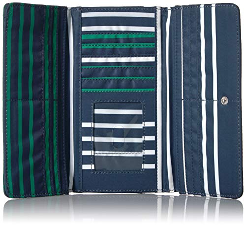 JuJuBe Be Rich Tri-Fold Wallet with Snap Enclosure, Coastal Collection - Providence - Navy/Teal/White Stripes4