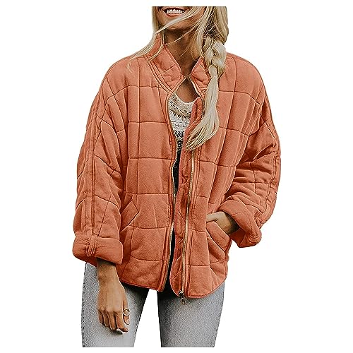 Movnebyro Women’s Red Oversized Puffer Jacket – Lightweight Quilted Coat with Pockets in XX-Large - Image 4