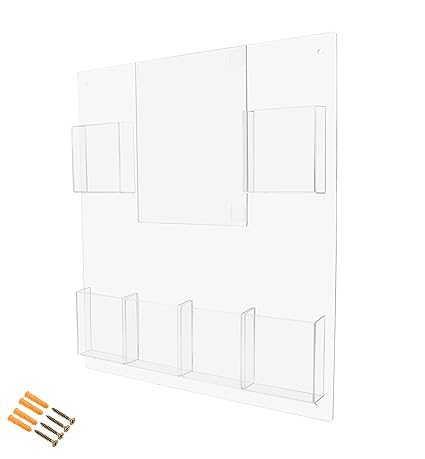 Marketing Holders Wall-Mount Sign & Tri Fold 7 Pocket Pamphlet Flyer Holder Brochure Display Lot of 2