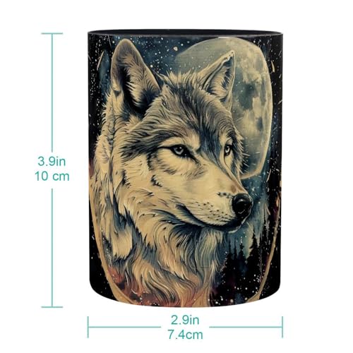 Fournitures de bureau et accessoires pot à crayons loup lune