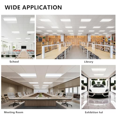 Image of Cortelco 2x4 LED Troffer Light,4 Colo Options 3000K-5000K,50W /40W /35W /30W /25W,Up to 7500 Lumens,0-10V Dimmable Drop Ceiling Lights,100-277V,ETL & DLC Listed,Commercial Grade,4 Pack