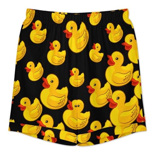 Yellow Duck Men‘s Short Sleeve Sleepwear Funny Pajamas Sets Button Down Shirts and Bottom Shorts Loungewear4