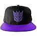 Transformers Mercancía con Licencia Oficial Decepticon Bordado Tamaño Ajustable Snapback Gorra (Negro/Morado)