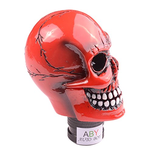 AutoBoy ABy Skull Head Gear Stick Shift Shifter Knob Lever Cover Universal Fit for Most Manual Transmission Vehicles(Red)
