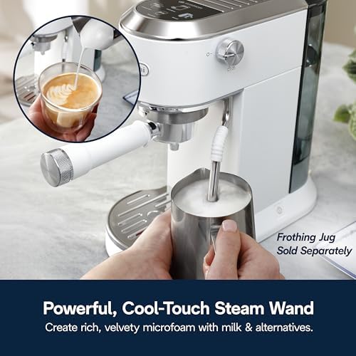 De'Longhi Dedica Duo Compact Espresso Machine - Cold Brew Coffee Maker with Milk Frother Wand- for Espresso, Hot & Iced Coffee, Cappuccinos, Lattes & Home Barista Brewing, Vanilla — view 7