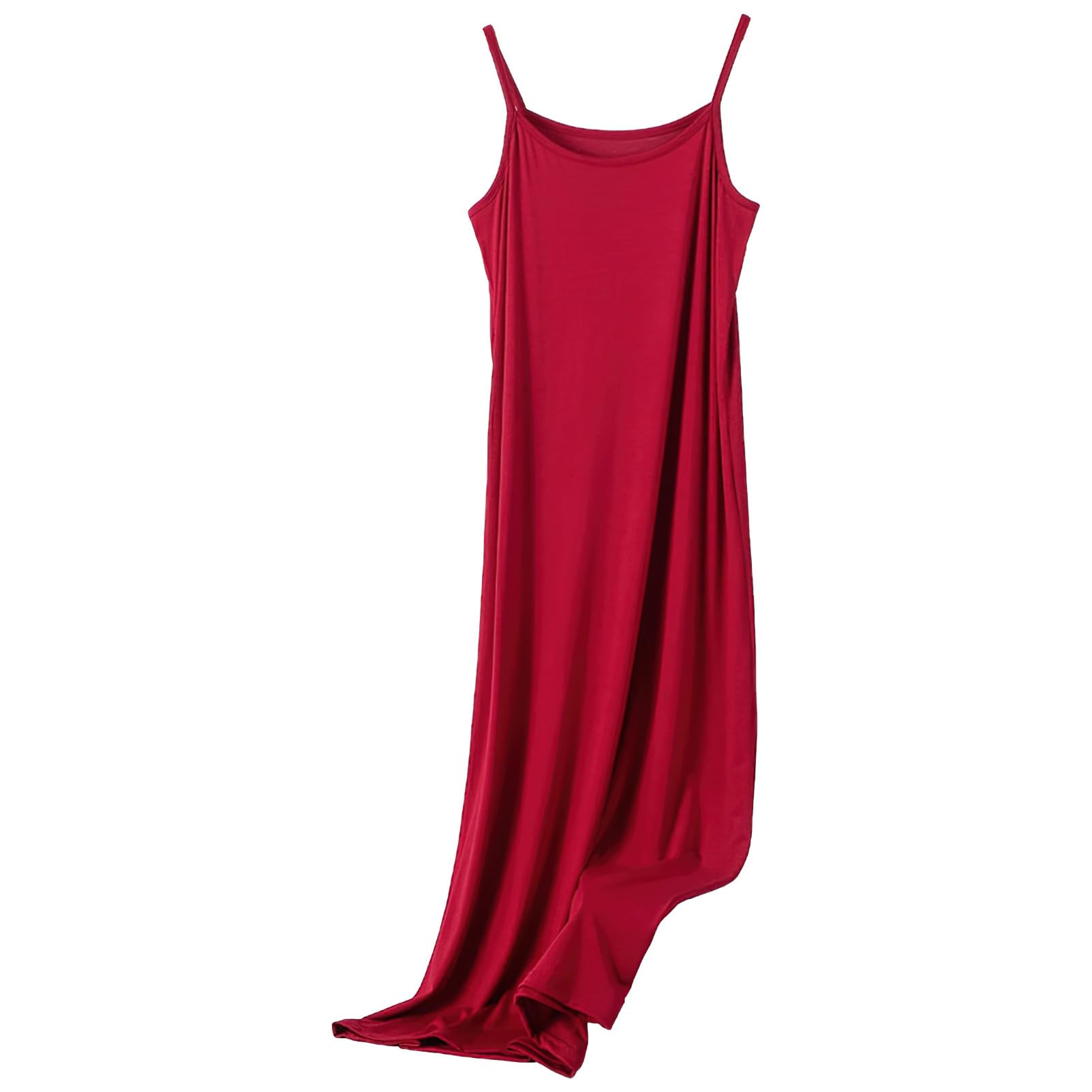 Femme Grande Taille Fond de Robes Longue avec Bretelles Jupon sous Robe Chemise de Nuit sans Manches (S-5XL)