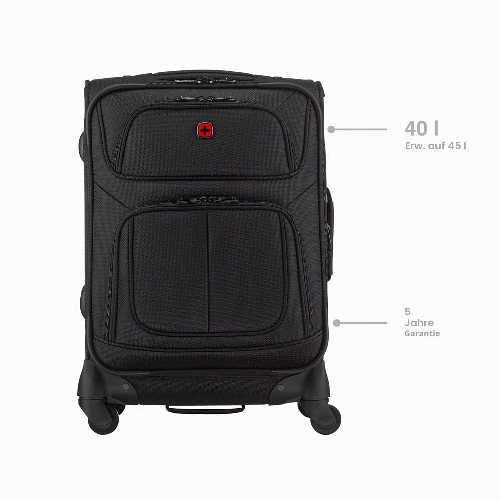 WENGER Sion Handgepäck Koffer, Weichschale Trolley, 40/45 l Erweiterbar