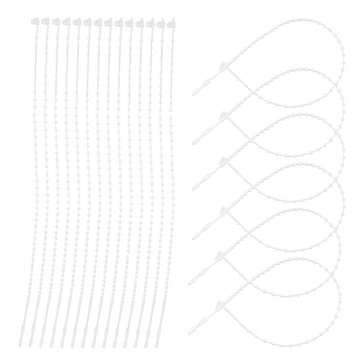 2000 Pcs Snap Lock Pin Tag Fastener Adjustable Security Beaded Loop Tie Plastic for Attach Tags to Products Gift (Transparent, 7 Inch)
