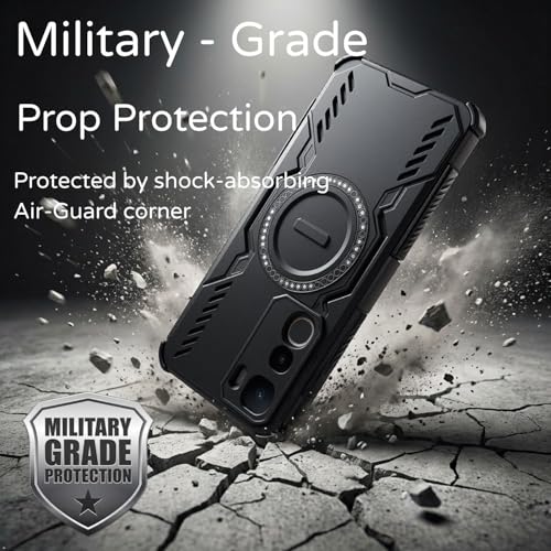 Image of ShieldTech Back Cover Case for Vivo Y400 Pro 5G | 360 Protection Mobile Phone Case Mag-Safe | Camera Protection | Vivo Y 400 Pro Back Cover /Vivo Y400 Pro 5+G - Black TPU+PC
