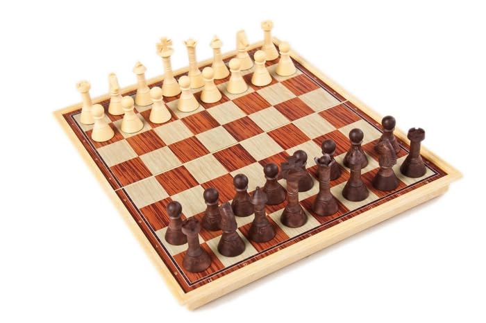 RECTITUDE 19.5X19.5X1.75 cm Mini Plastic Magnetic Folding Chess Set, Portable Educational Game Board for Adult Kids Beginner Chess Board Travel Toys | Tiny Portable Chessboard |