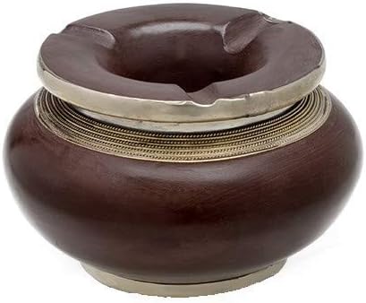 Medina Souvenirs Chocolate Moroccan ashtray in tadelakt and metal design