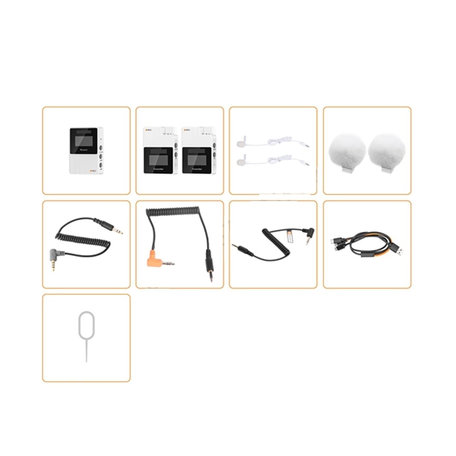 Mikrofon Bezprzewodowy Profesjonalny Zestaw Nadajników I Odbiorników Mikrofonów Do Smartfona Z Lustrzanką Cyfrową(D2 KIT(White))