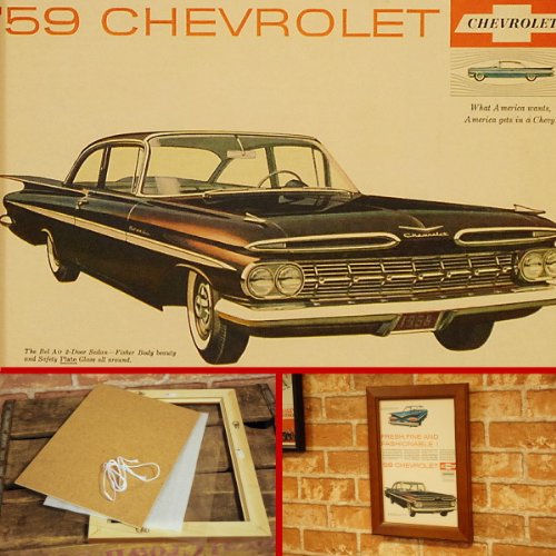 Amazon | 【復刻ポスターとB5フレームセット】 GM シボレー インパラ