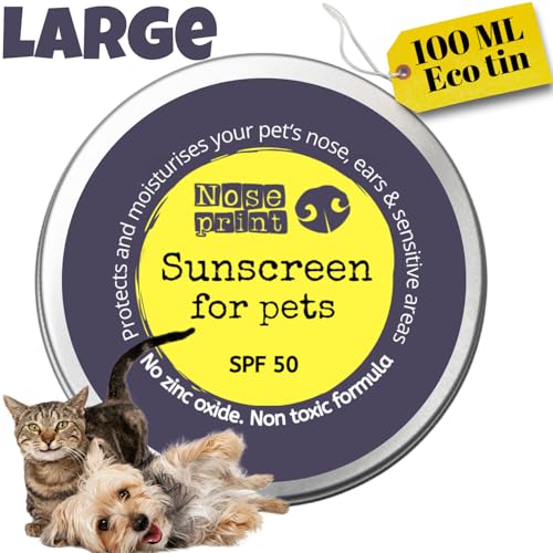 Noseprint SPF 50 Sonnenbalsam für Haustiere 100 ml in Box, feuchtigkeitsspendende Sonnencreme für Hunde und Katzen, ungiftige Formel, Nasen- und Pfotenbalsam, Sonnencreme