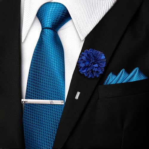 Image of DiBanGu Silk Pre-tied Ties for Men Formal Adjustable Necktie Set
