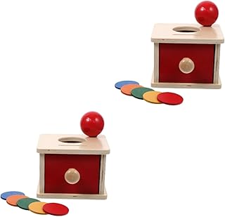 Toyvian 2 Conjuntos De Ajuda De Ensino Montessori Moeda Brinquedos Educativos Do Bebê Gavetas De Madeira Brinquedos Esportivos Do Bebê Gota Jogar Brinquedos Do Bebê Jogo De Gota Brinquedo