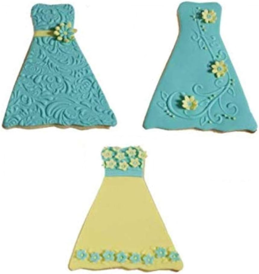 Formal Dress/gown Texture Cookie Cutter Set