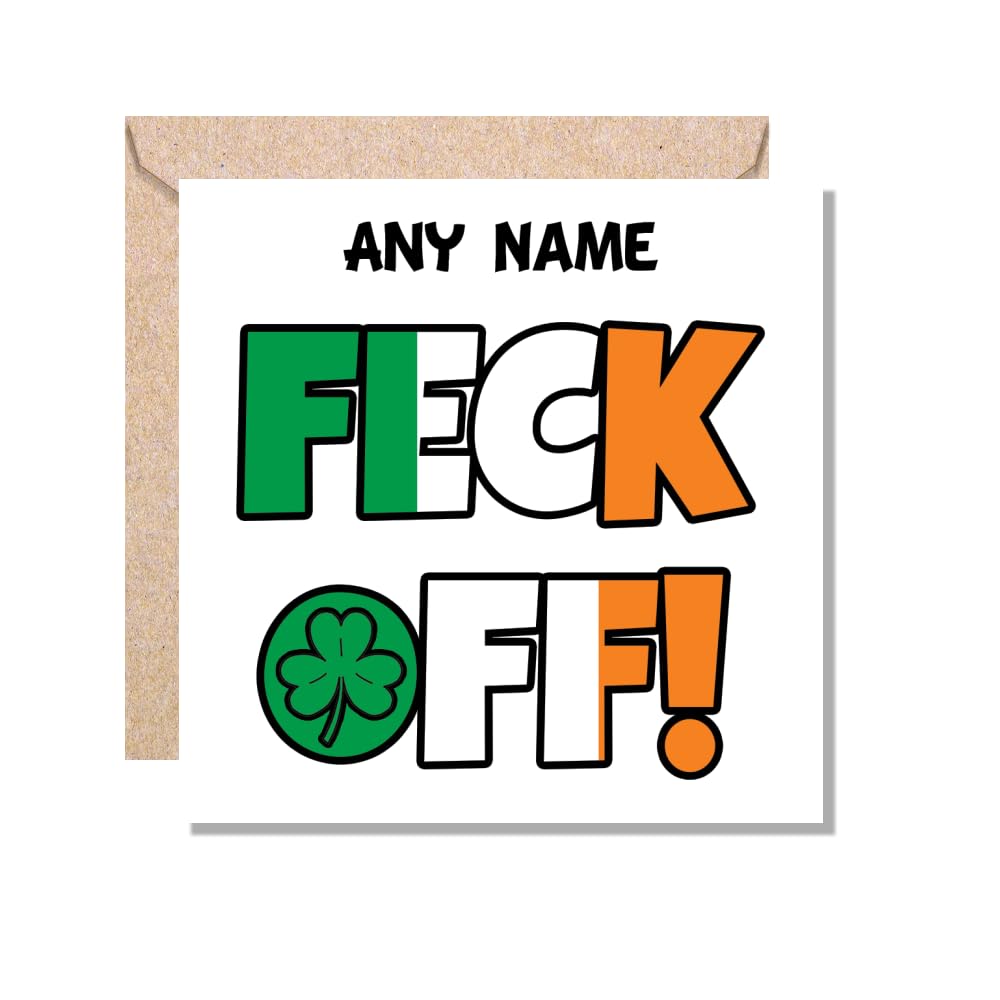 MUGGZ - Personalised - Card - Typical Irish Greeting - Feck Off - Cheeky Custom Gift Set โ image 1
