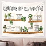 Tiamon Motivational Tapestry 5 x 4 ft Inspirational Classroom Wall Decorations Positive Affirmations Tapestry Backdrop Banner for School Office Home Bedroom Living Room Dorm Wall Decor(Greenery)