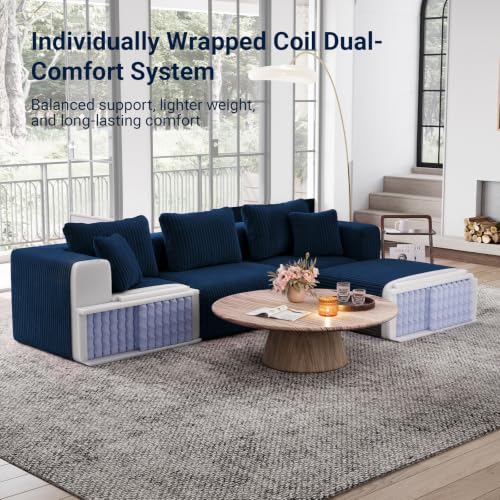 Image of Avenco 141-inch U-Shaped Modular Sectional Couch Sofa with 4 Ottomans