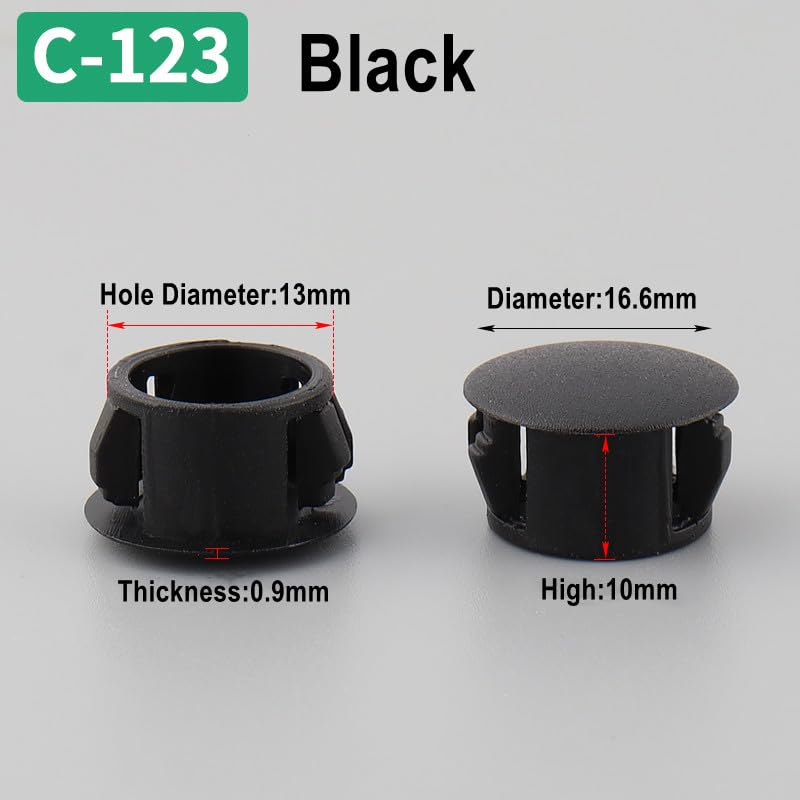 Przelotki do biurka 0S Biała plastikowa dekoracyjna osłona otworu na kabel do biurka, czarna, okrągła, z zatrzaskiem(Black,20mm)