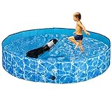 SCIROKKO Foldable Dog Swimming Pool Collapsible Pet Pools Washing or Playing Bathing Tubs Outdoor for Small Medium Large Dogs Cats & Children Kids, Strong Durable for Use in Summer