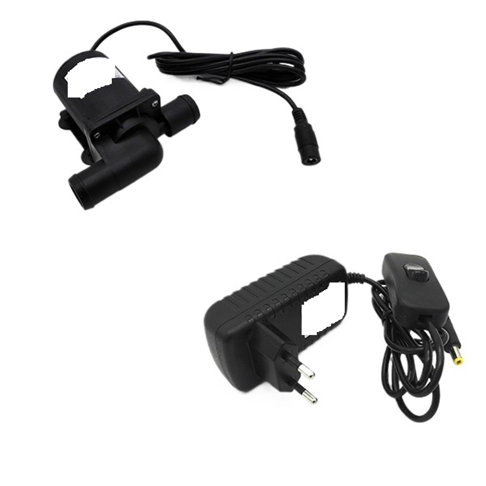 1 bomba de agua sumergible de 800 C, 12 V, 24 V, impermeable, sin escobillas, bajo ruido, bomba de fuente de acuario (bomba de 12 V y EU12 V2 A)