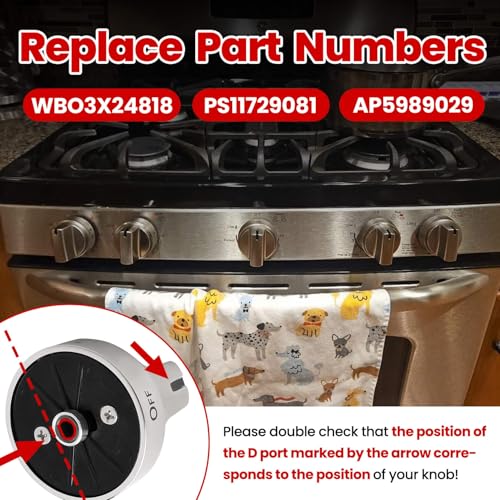 image for Aekops Stainless Steel WB03X24818 Gas Stove Knobs Replacement for GE R
