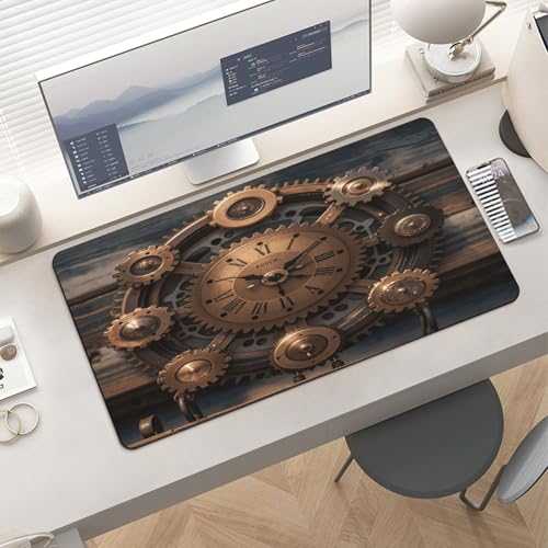 Vintage Gears Clock Desk Mat Large Rubber Mouse Pad miniatura 6