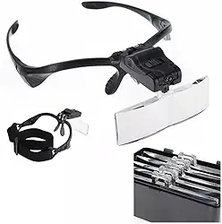 Lupa De Cabeça Profissional Óculos Leitura 2 Leds 5 Lentes Aumento CBRN20720 - Commerce Brasil