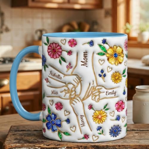 Taza personalizada para mamá con efecto 3D y nombres miniatura 5
