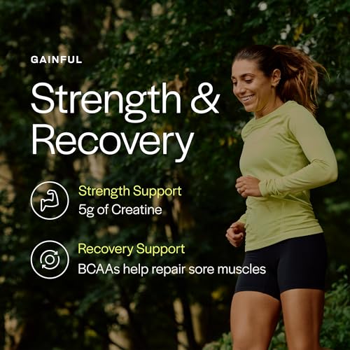 Image of Gainful High Intensity Pre Workout Powder with 200mg Caffeine, 5g Creatine, Strawberry Lemonade Flavor, Supports Energy, Strength, Endurance, & Recovery, BCAAs, Beta Alanine, L-Citrulline, 20 Servings