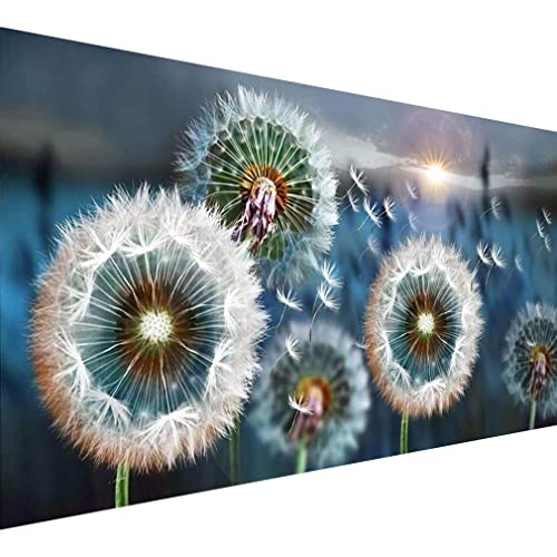 5D Diamond Art Painting , Large Dandelion Diamond Painting Kits for Adults,DIY Full Drill Crystal Rhinestone Arts and Crafts,Gem Art Sunset Painting with Diamond Home Wall Decor(27.5 X 15.7inch)