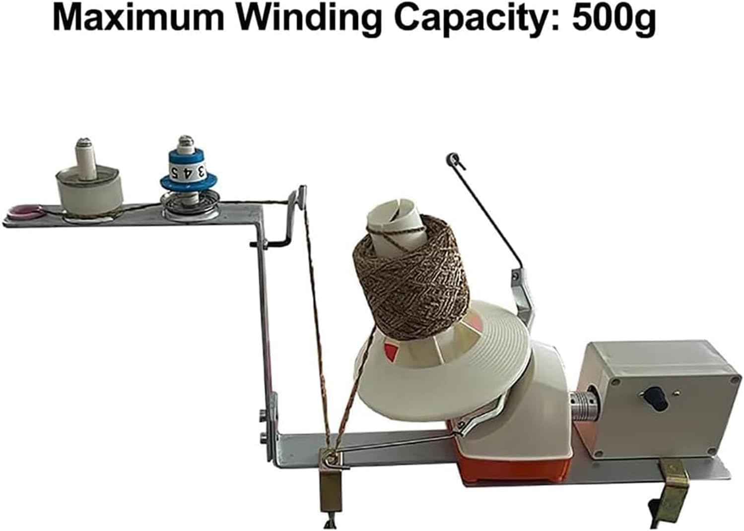 Avvolgitore automatico per gomitoli di filato, capacità 500 g, funzionamento silenzioso, velocità regolabile per lana, cotone, nylon, strumento per la lavorazione di filati