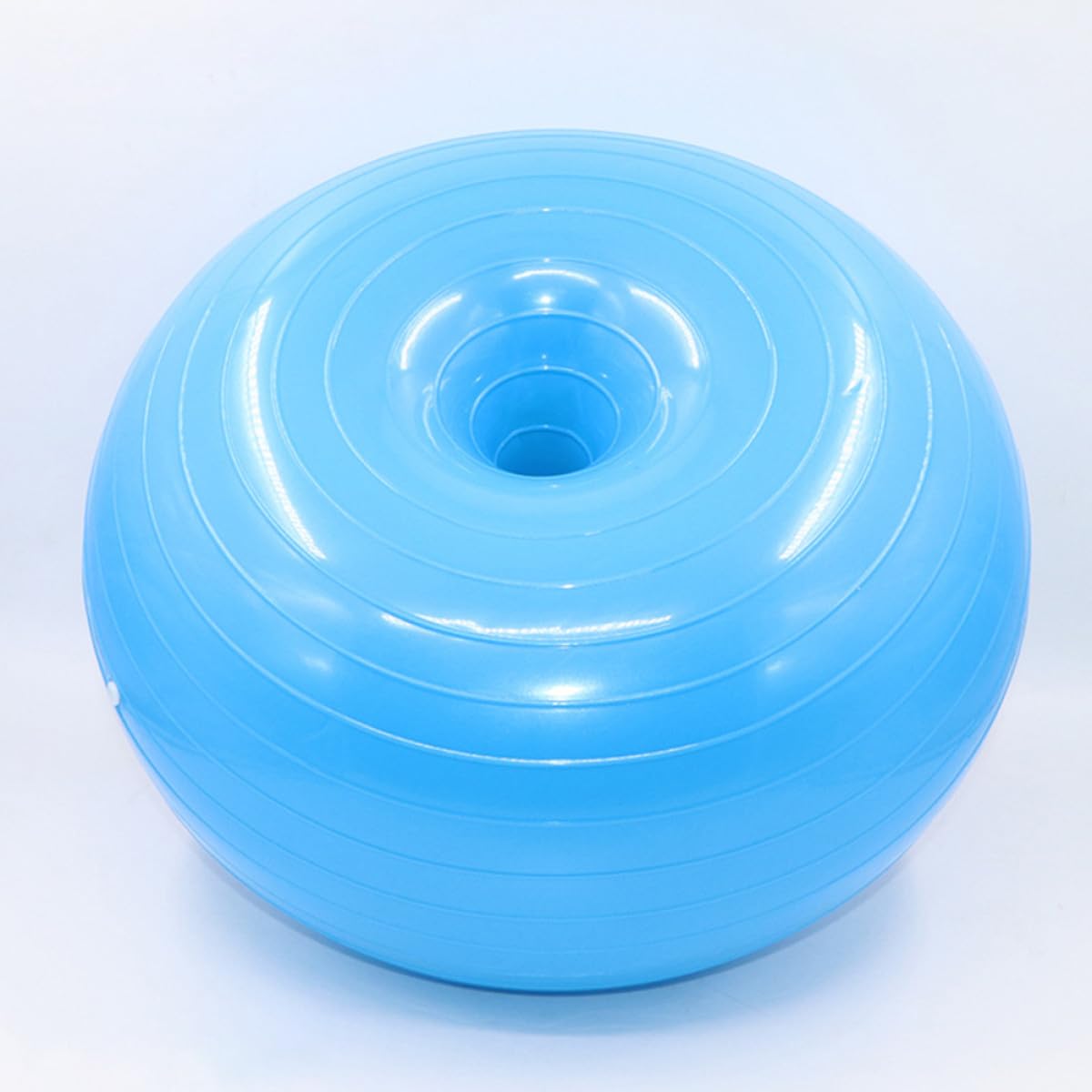 Homoyoyo Donut Ball Yoga Hilfsball aus PVC mit Luftpumpe, Blau | Anti Rutsch Oberfläche, Explosionsgeschütztes Design, für Yoga und Stretching