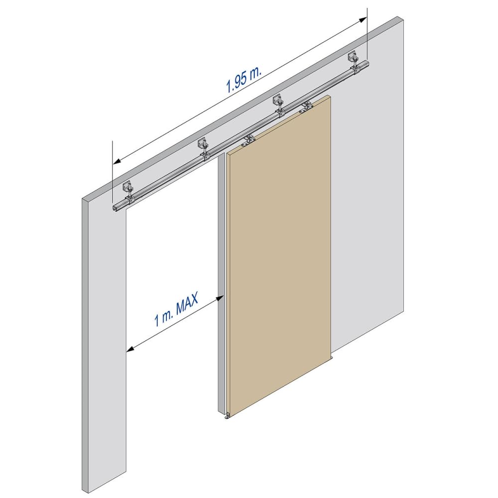 Sliding Closet Door Hardware QINAIXQM 2.5FT/76CM Sliding Door Track ...