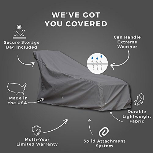 Patio Furniture Covers- KoverRoos WeatherMax Charcoal Chaise Cover- 80 x 31 x 35 in -Mold and Mildew Resistant Material- Made for All-Weather Protection- UV Shielding- Durable and Lightweigh