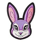 PatchStop Bunny Rabbit Face Purple Iron On Patches for Clothing Jeans - 2x2.75in Small DIY Sew On...