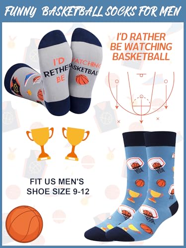 Haysandy 6 Pairs Novelty Basketball Socks For Men Funny Basketball Crew Socks Christmas Gift For Men Basketball Sports Lovers thumb #1