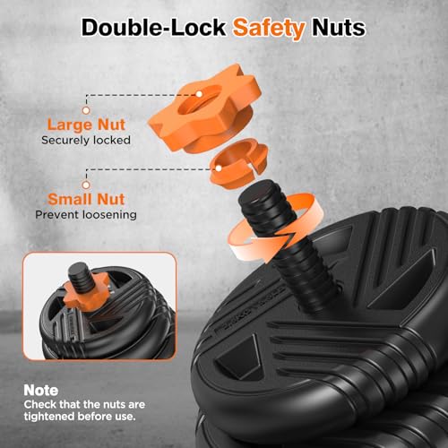 Image of 33 /44 /66 /88lbs Adjustable Dumbbell Set with Connector for Home Gym Workout | 5 in 1 Free Weights Dumbbells Set, Weights Set Used as Barbell, Kettlebells, Push up Stand, Weight Plate