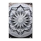 artboxONE Acrylglasbild 120x80 cm Floral Mandala - Beton - Fertigteil - Bild Mandala arabisch Boho