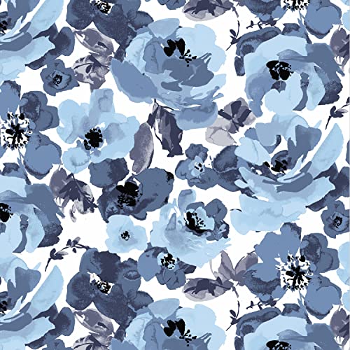 Image of ARDEN Outdoor Plush Modern Tufted Blowfill Deep Seat Set, 24 in x 24 in, Weather-Proof, Rain-Proof, Fade Resistant Patio Cushion, Ultra Cozy 24 x 24, Blue Garden Floral