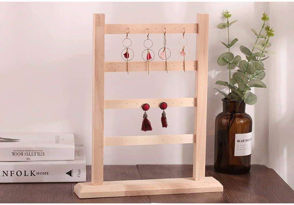3 Layers Of Wooden Jewelry Display Stand, Earring Stand, Jewelry Display Stand(30 * 6 * 21cm)